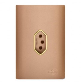 Conjunto Tomada Vertical 20A 4x2 - Novara Ouro Rose Gold